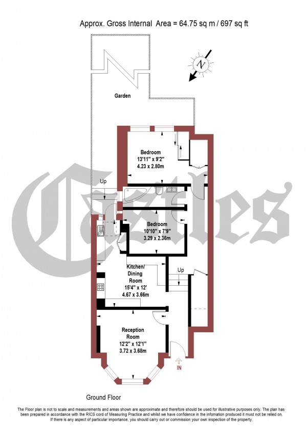 Floor Plan Image for 2 Bedroom Maisonette for Sale in Hawthorn Road, N8