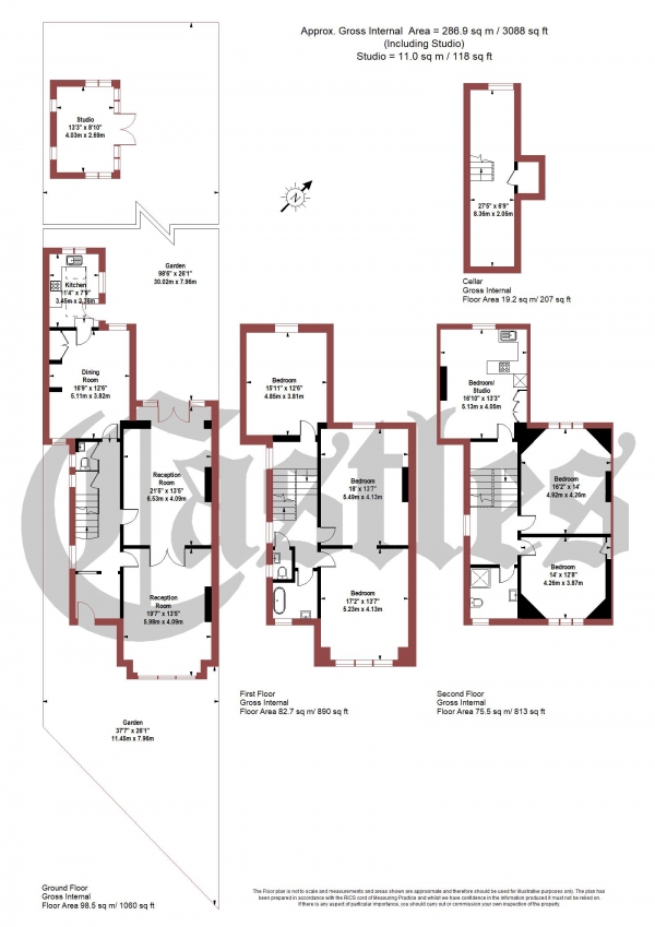 Floor Plan Image for 6 Bedroom Semi-Detached House for Sale in Wolseley Road, N8