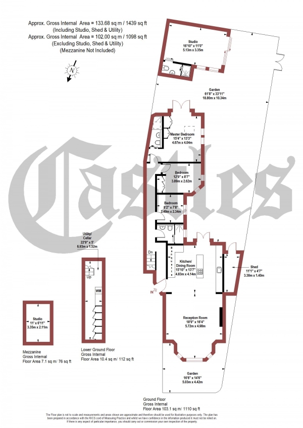 Floor Plan Image for 3 Bedroom Apartment for Sale in Ridge Road, N8