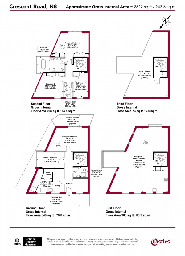 Floor Plan Image for 5 Bedroom Detached House for Sale in Crescent Road N8