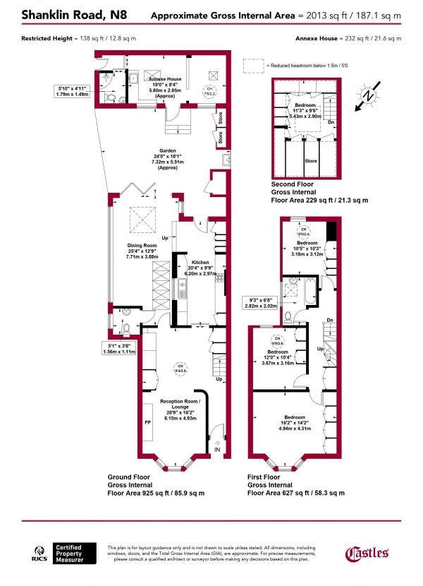 Floor Plan Image for 4 Bedroom End of Terrace House for Sale in Shanklin Road, N8