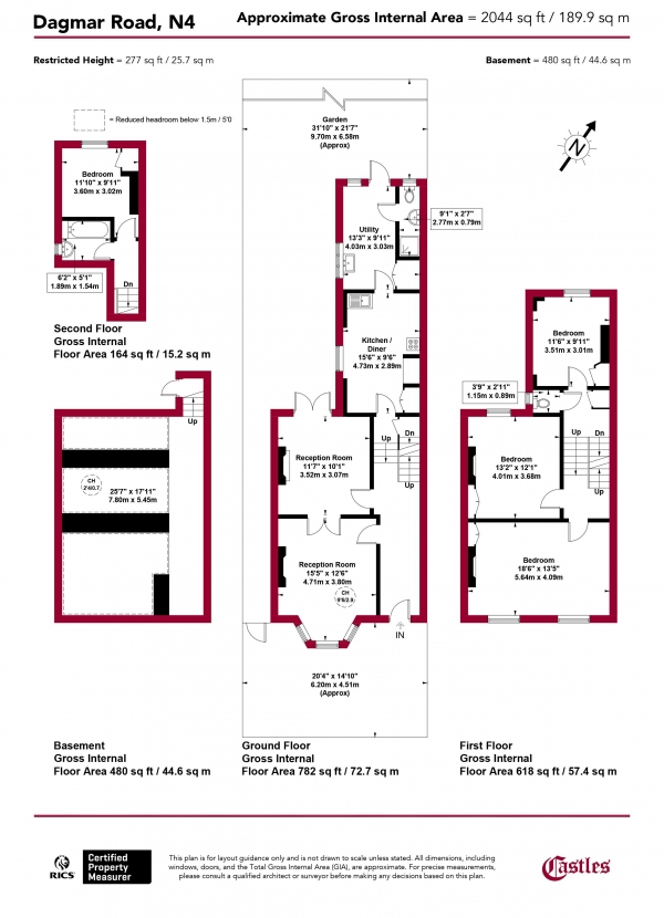 Floor Plan Image for 4 Bedroom End of Terrace House for Sale in Dagmar Road, N4