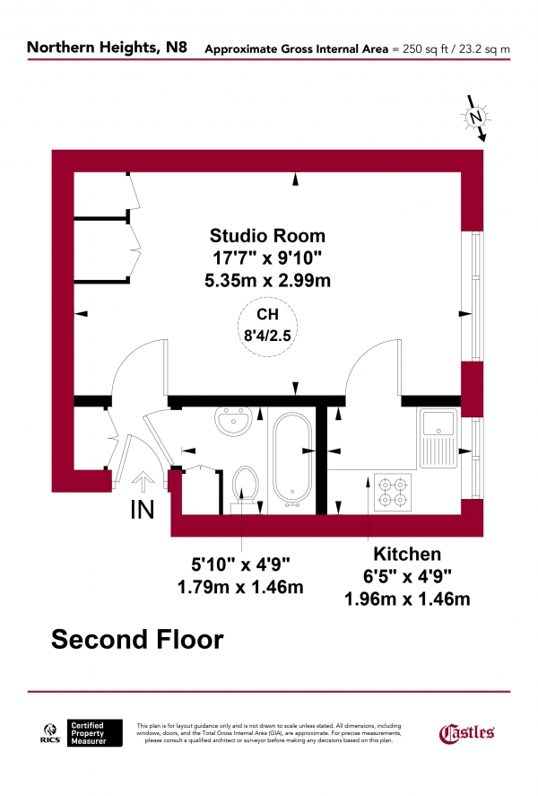 Floor Plan Image for Studio for Sale in Northern Heights, Crescent Road, N8