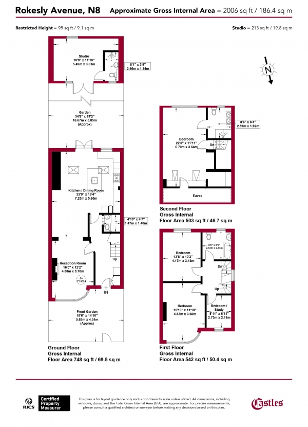 Floor Plan Image for 4 Bedroom End of Terrace House for Sale in Rokesly Avenue, N8