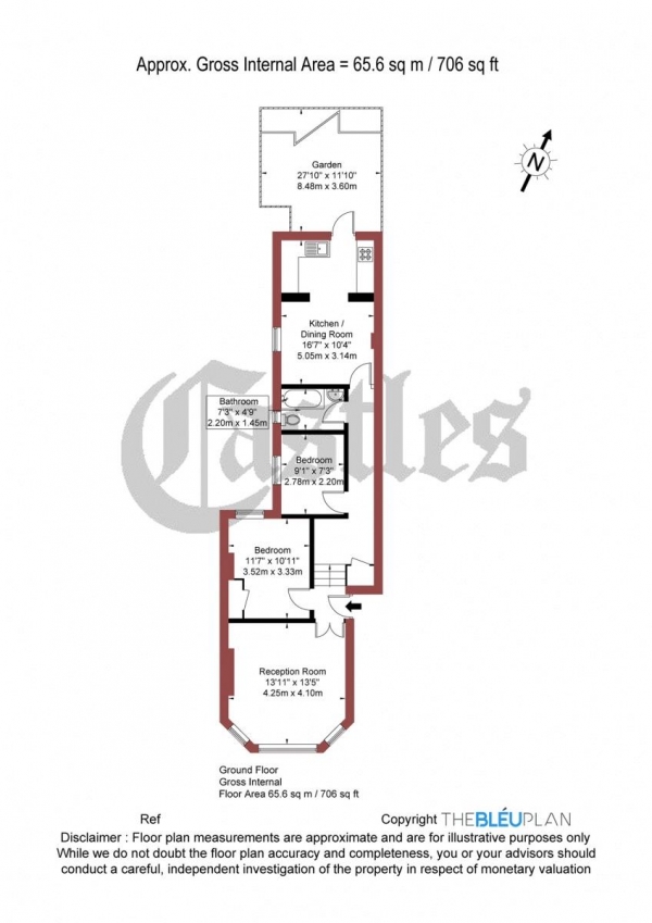 Floor Plan Image for 2 Bedroom Apartment for Sale in Nightingale Lane, N8