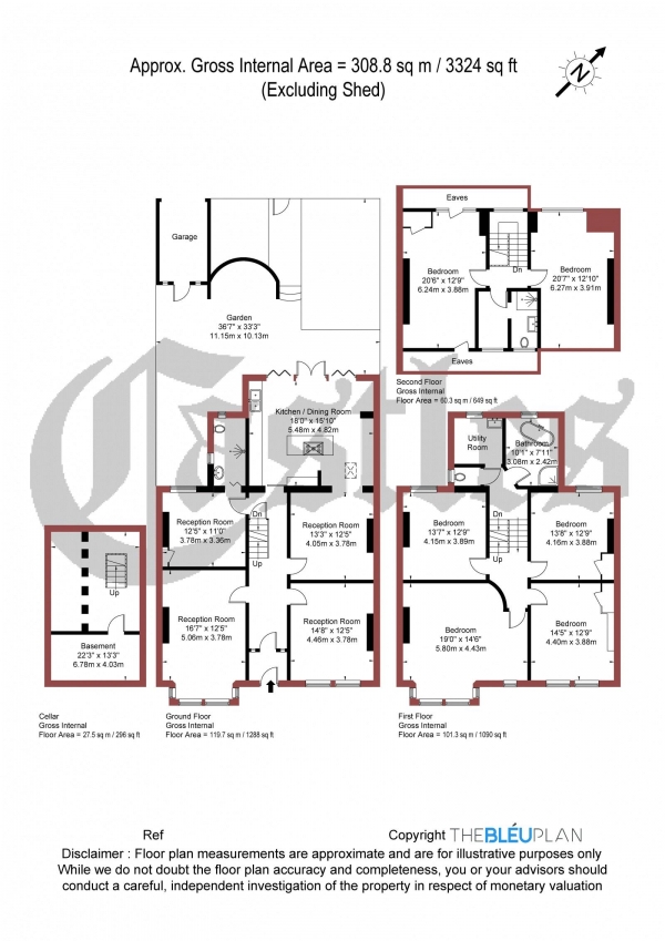 Floor Plan Image for 6 Bedroom Terraced House for Sale in Mount View Road, N4