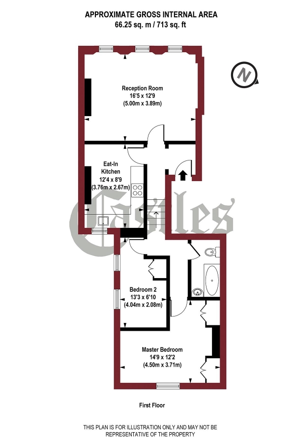 Floor Plan Image for 2 Bedroom Apartment for Sale in Nelson Road, N8