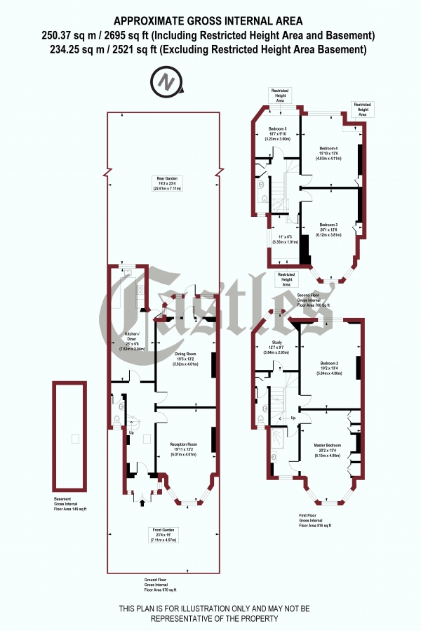 Floor Plan Image for 6 Bedroom Terraced House for Sale in Crouch Hill, N8