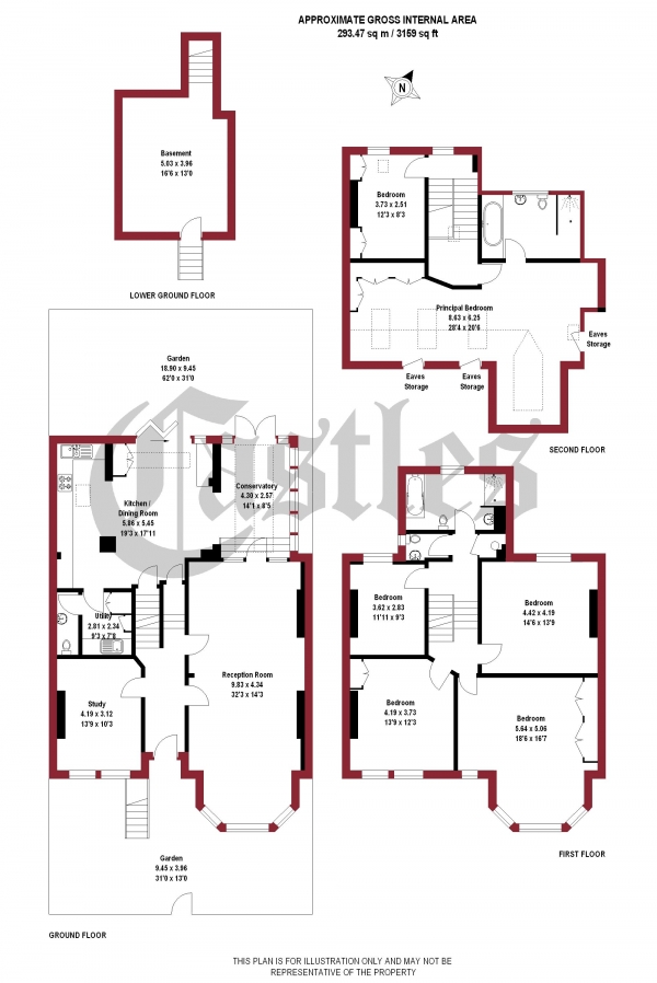 Floor Plan Image for 6 Bedroom Semi-Detached House for Sale in Mount View Road, N4