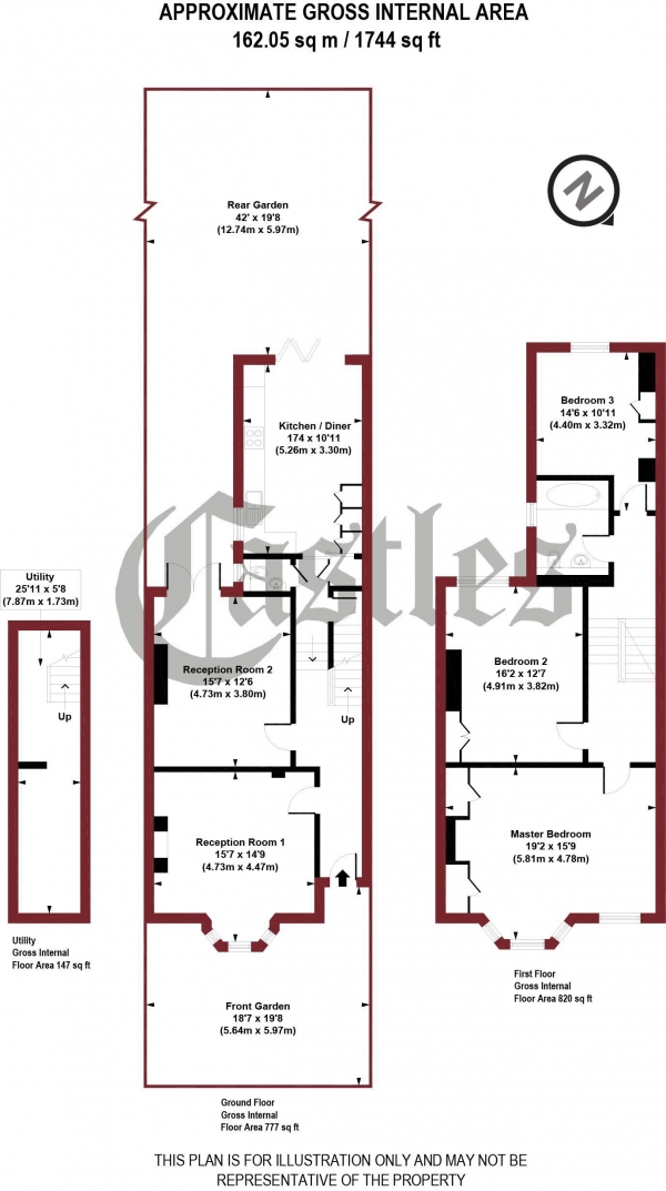 Floor Plan Image for 3 Bedroom Terraced House for Sale in Tivoli Road, N8