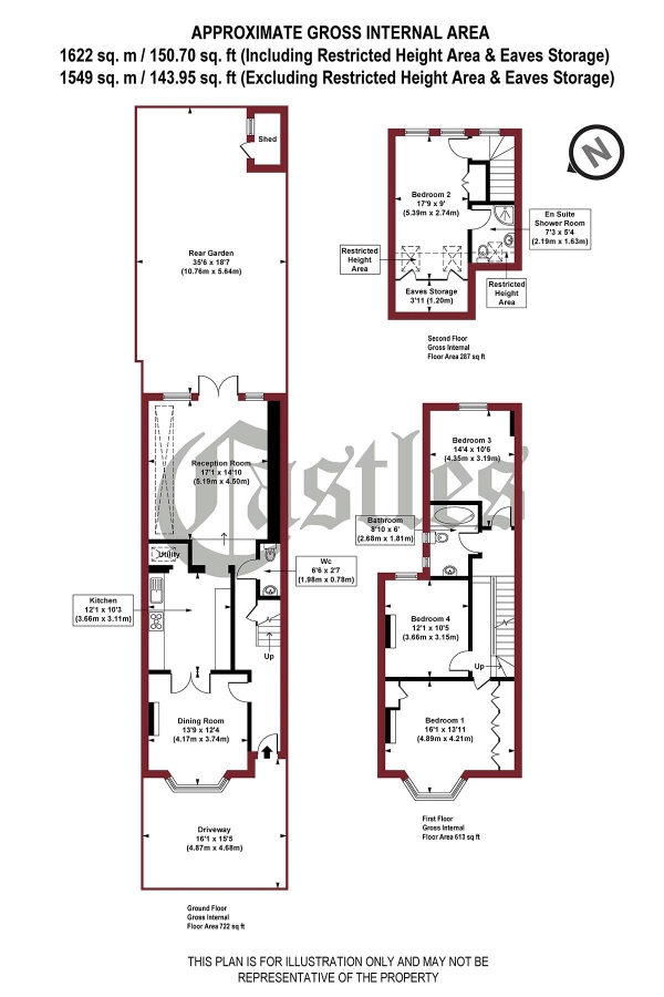 Floor Plan Image for 4 Bedroom Terraced House for Sale in Shanklin Road, N8