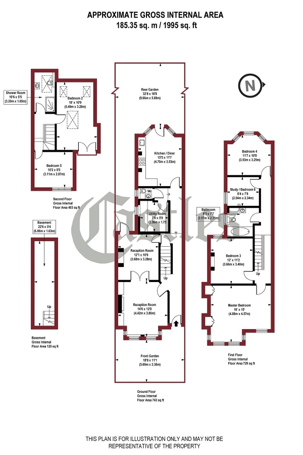 Floor Plan Image for 6 Bedroom Property for Sale in Linzee Road, N8