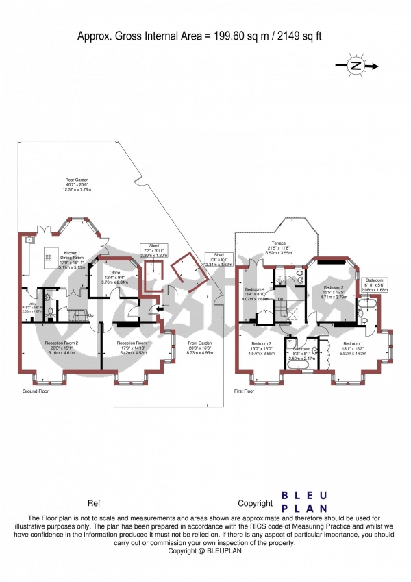 Floor Plan Image for 4 Bedroom End of Terrace House for Sale in Coleridge Road, N8