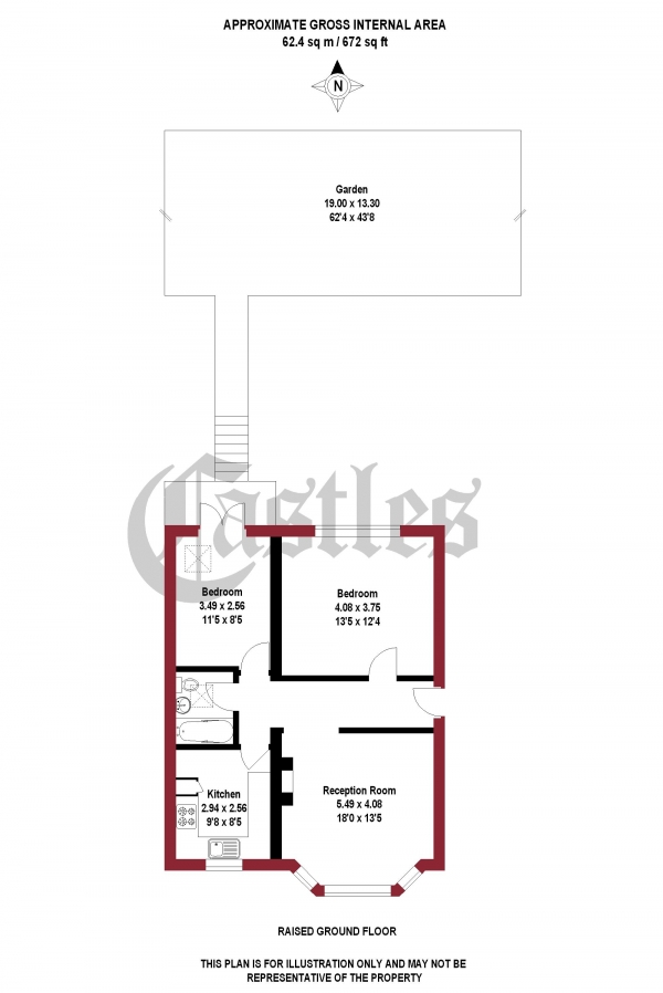 Floor Plan Image for 2 Bedroom Apartment for Sale in Christchurch Road, N8