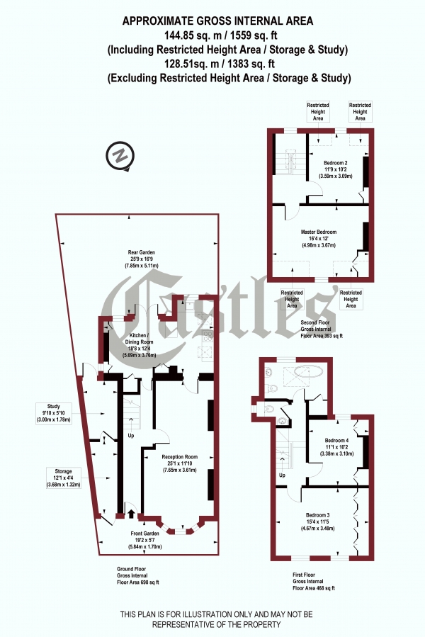 Floor Plan Image for 4 Bedroom End of Terrace House for Sale in Edison Road, N8