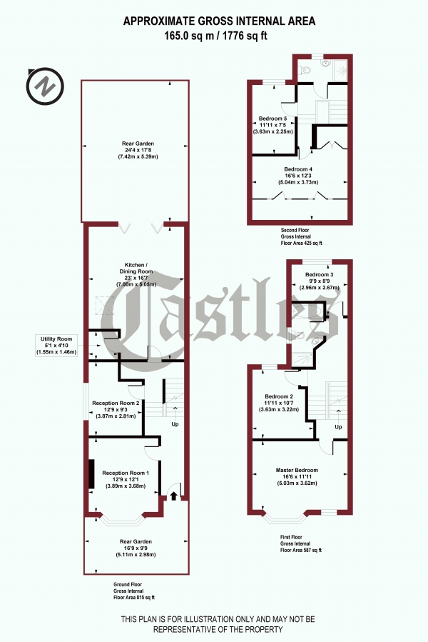 Floor Plan Image for 5 Bedroom End of Terrace House for Sale in Harvey Road, N8