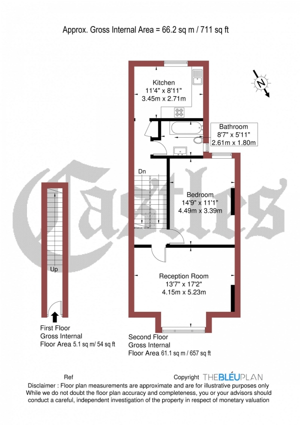 Floor Plan Image for 1 Bedroom Apartment for Sale in Topsfield Parade, Crouch End, N8