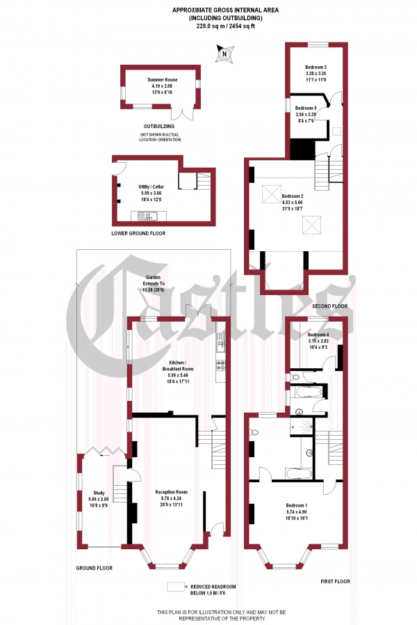 Floor Plan Image for 5 Bedroom End of Terrace House for Sale in Elm Grove, N8