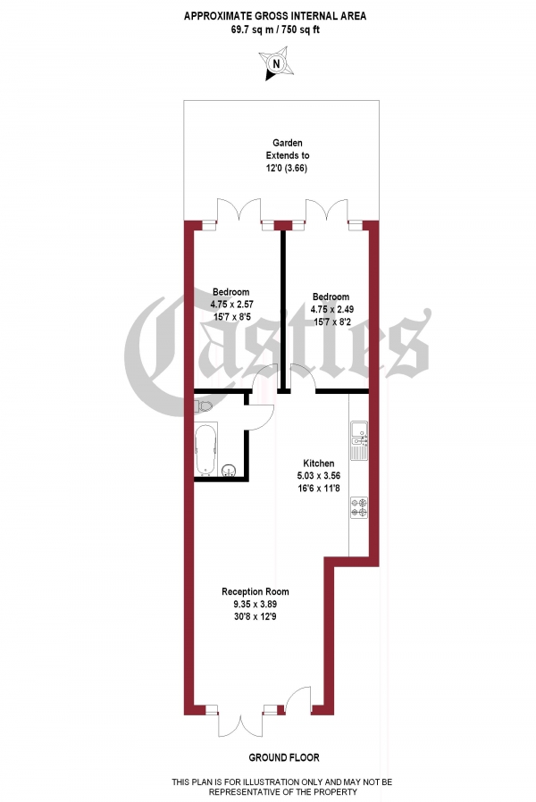 Floor Plan Image for 2 Bedroom Apartment for Sale in Primezone Mews, Haringey Park, N8