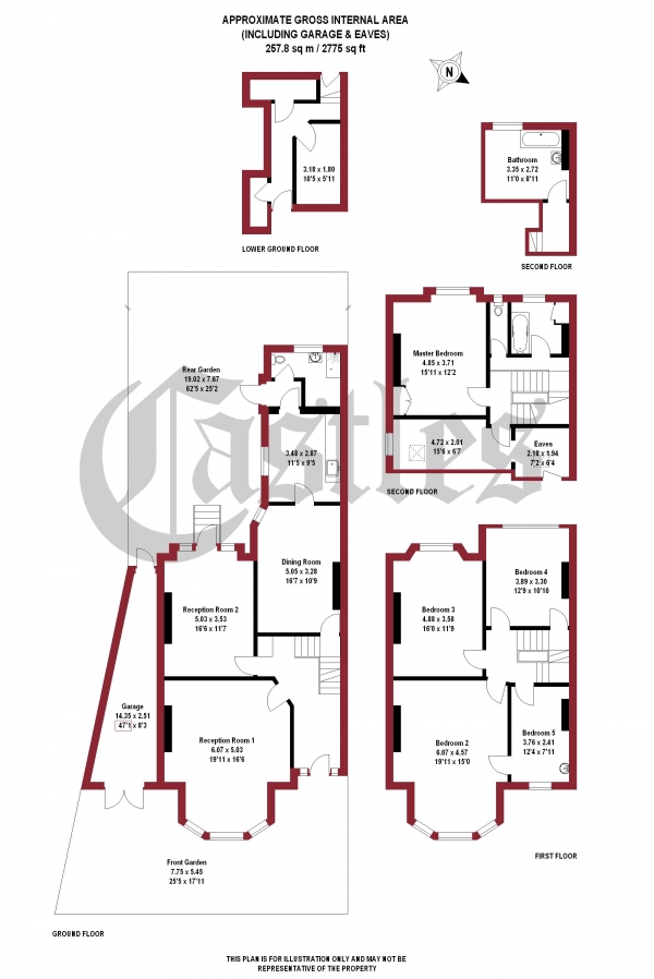 Floor Plan Image for 5 Bedroom End of Terrace House for Sale in Stapleton Hall Road, N4