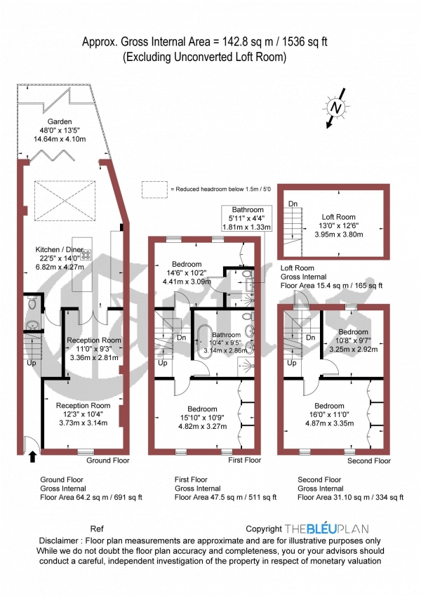 Floor Plan Image for 4 Bedroom Terraced House for Sale in New Road, N8