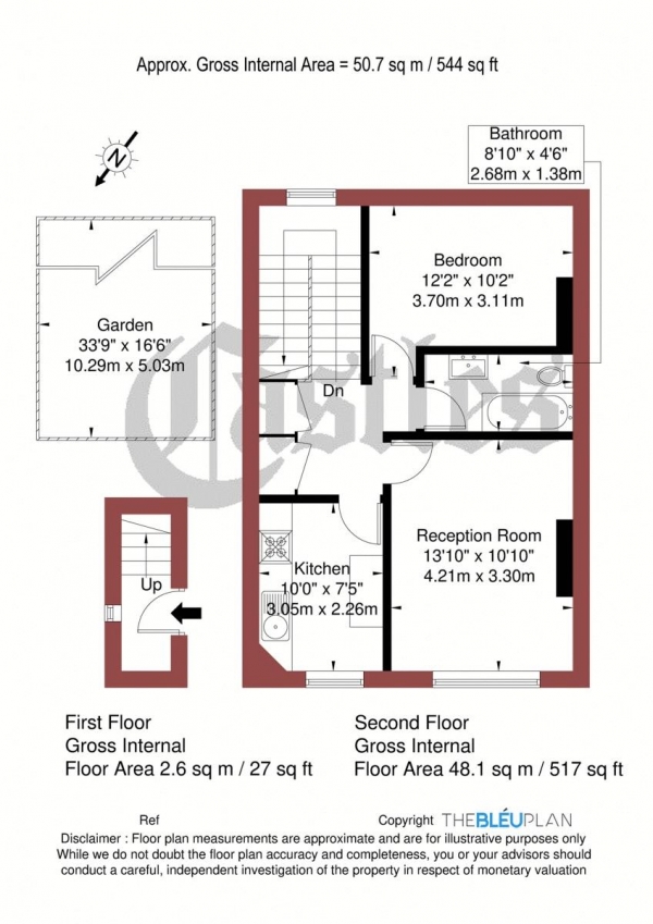 Floor Plan Image for 1 Bedroom Apartment for Sale in Shaftesbury Road, N19