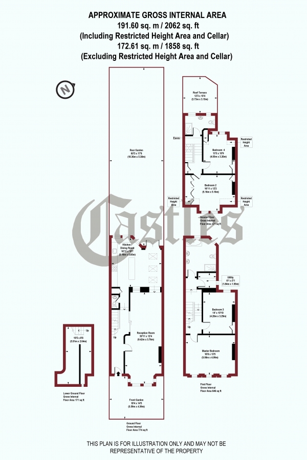 Floor Plan Image for 4 Bedroom Terraced House for Sale in Glebe Road, Crouch End, N8