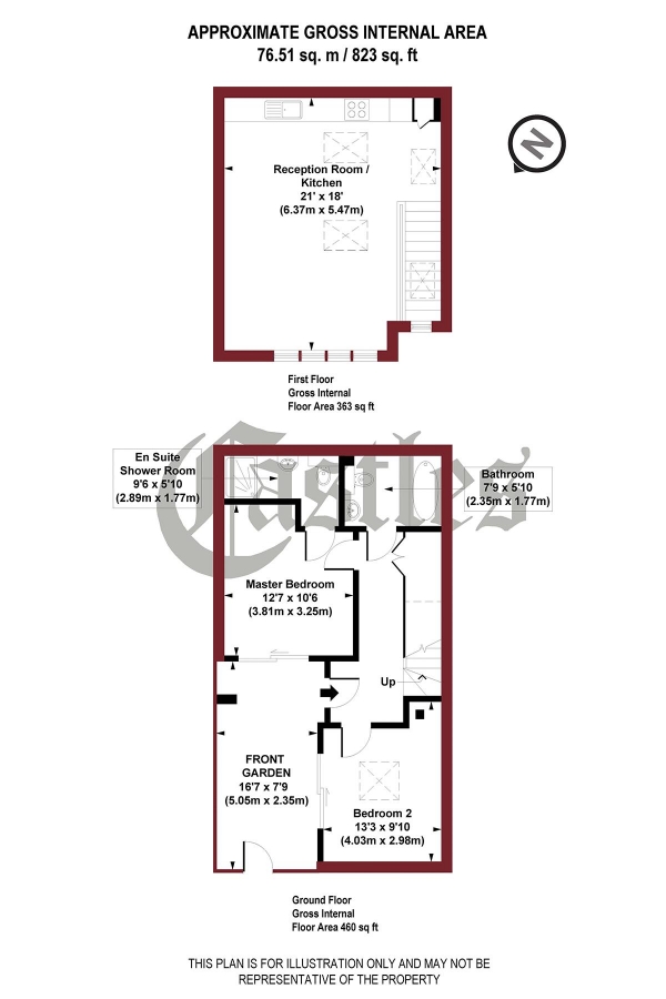 Floor Plan Image for 2 Bedroom Detached House for Sale in Dashwood Road, N8