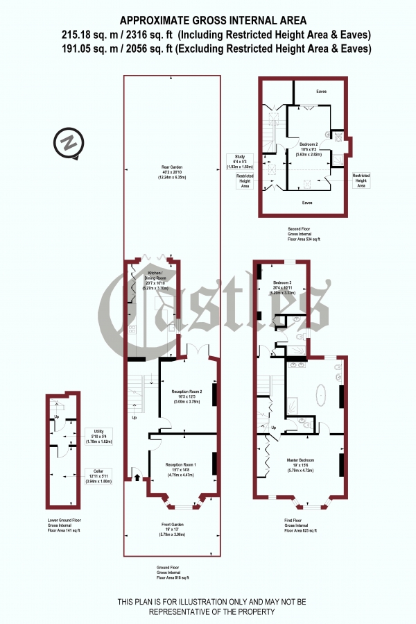 Floor Plan Image for 3 Bedroom Terraced House for Sale in Tivoli Road, N8