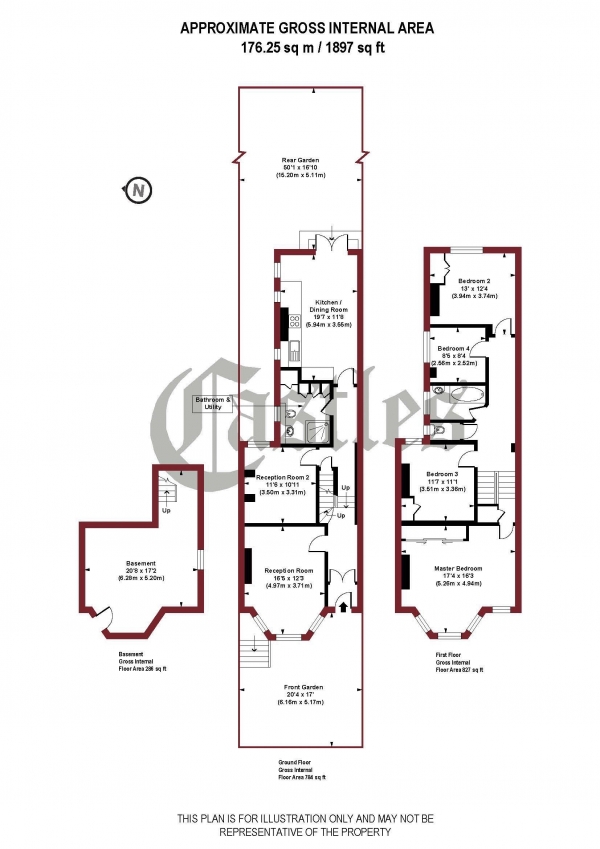 Floor Plan Image for 4 Bedroom Terraced House for Sale in Park Avenue North, N8