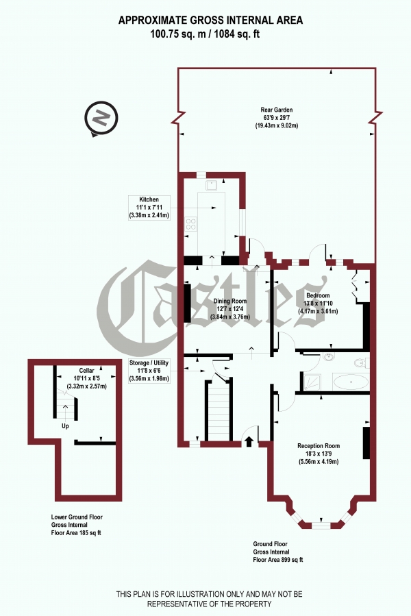 Floor Plan Image for 1 Bedroom Apartment for Sale in Wolseley Road, N8