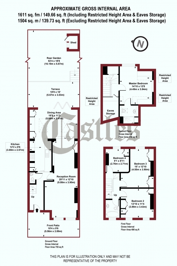 Floor Plan Image for 4 Bedroom Terraced House for Sale in Bourne Road, N8