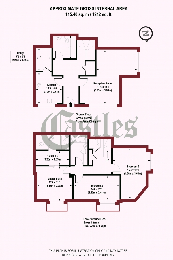 Floor Plan Image for 3 Bedroom Apartment for Sale in Spring Apartments, Nightingale Lane, N8