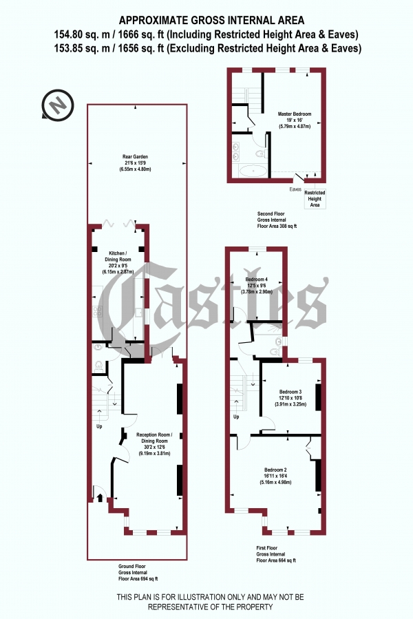 Floor Plan Image for 4 Bedroom Terraced House for Sale in Parolles Road, N19
