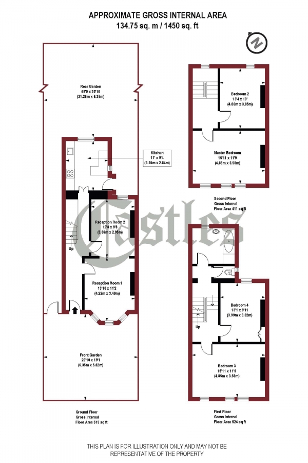 Floor Plan Image for 4 Bedroom Semi-Detached House for Sale in Park Road, N8