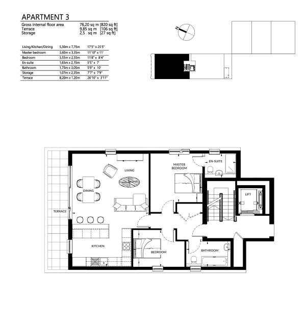 Floor Plan Image for 2 Bedroom Apartment for Sale in The Printworks, Crouch End, N8 (Apartment 3)