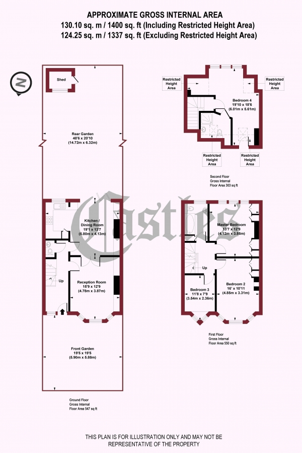 Floor Plan Image for 4 Bedroom Terraced House for Sale in Coleridge Road, N8