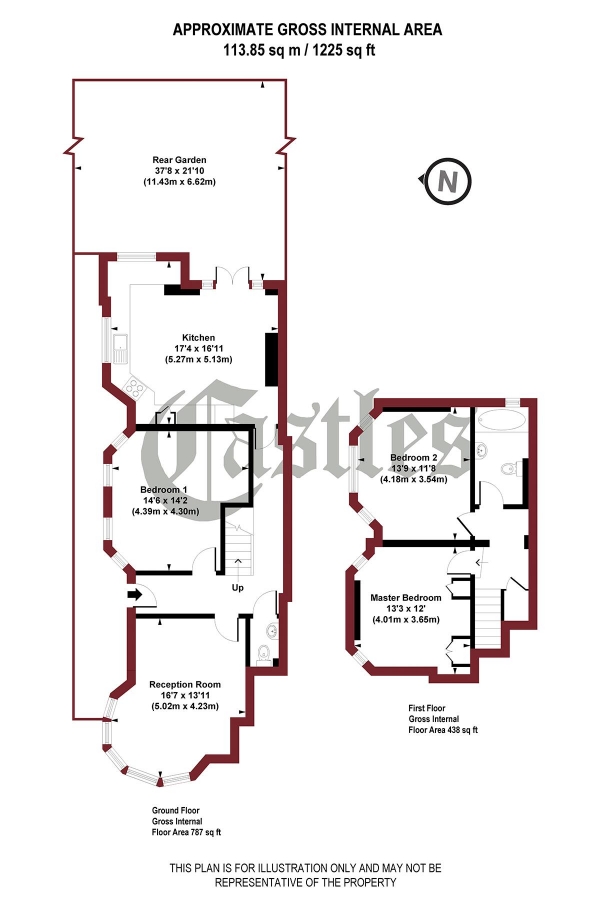 Floor Plan Image for 3 Bedroom Maisonette for Sale in Rosebery Gardens, N8