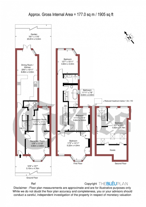 Floor Plan Image for 4 Bedroom Terraced House for Sale in Carysfort Road, N8