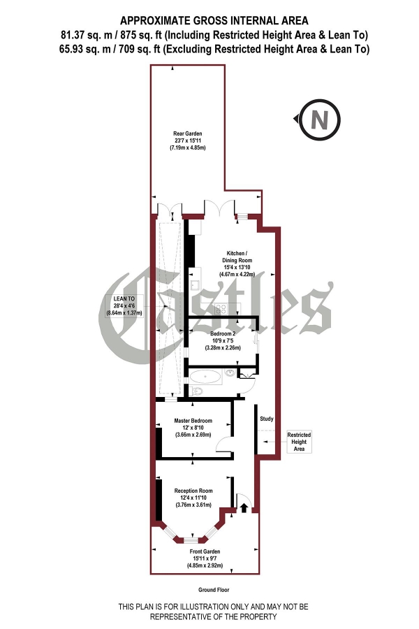 Floor Plan Image for 2 Bedroom Maisonette for Sale in North View Road, N8