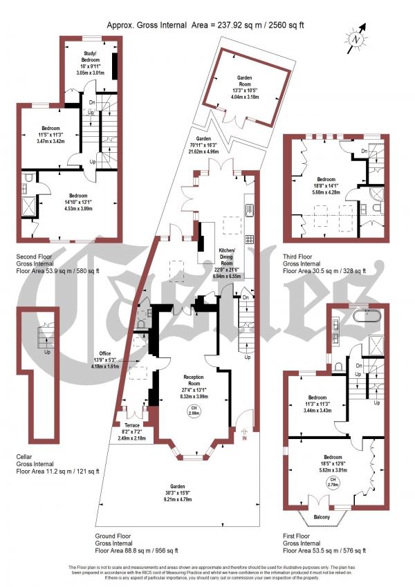 Floor Plan Image for 6 Bedroom End of Terrace House for Sale in Ella Road, N8