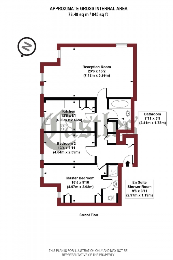 Floor Plan Image for 2 Bedroom Apartment for Sale in Maybury Mews, Stanhope Road, N6