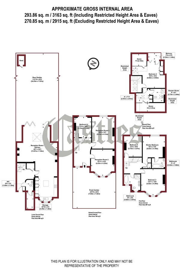 Floor Plan Image for 5 Bedroom Semi-Detached House for Sale in Stapleton Hall Road, N4