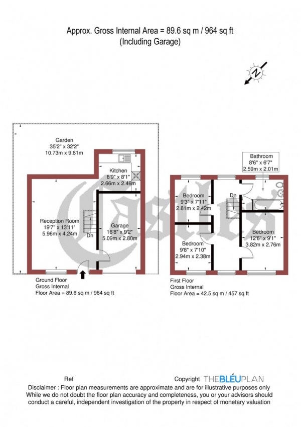 Floor Plan Image for 3 Bedroom Detached House for Sale in Myddelton Road, N8