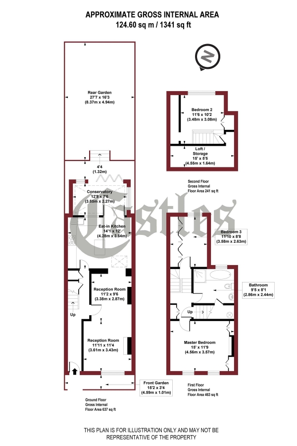 Floor Plan Image for 3 Bedroom Terraced House for Sale in Lynton Road, N8