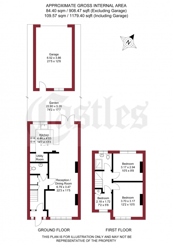 Floor Plan Image for 3 Bedroom Terraced House for Sale in Winnington Road, Enfield