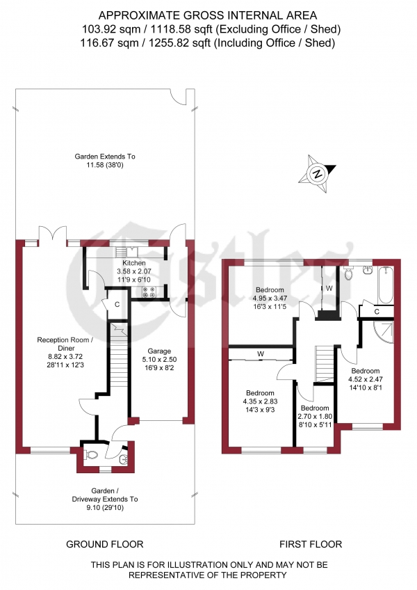 Floor Plan Image for 4 Bedroom Property for Sale in Smarts Green, West Cheshunt