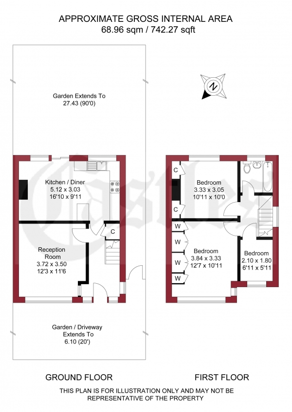 Floor Plan Image for 3 Bedroom End of Terrace House for Sale in Somerset Road, Enfield