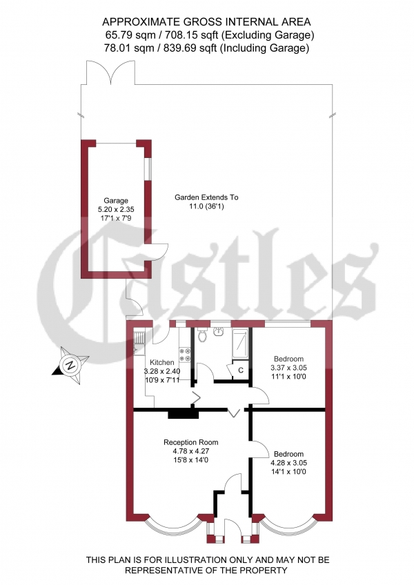 Floor Plan Image for 2 Bedroom Detached Bungalow for Sale in Layard Road, Enfield