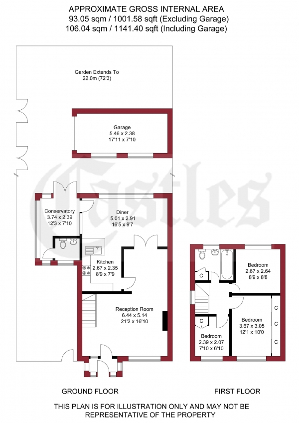 Floor Plan Image for 3 Bedroom Semi-Detached House for Sale in Tollgate Road, Waltham Cross